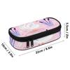 Pencil Pouch Printed Scratch Resistant Polyester Zipper Closure with Mesh Pocket Removable Divider and Pen Slots for Students