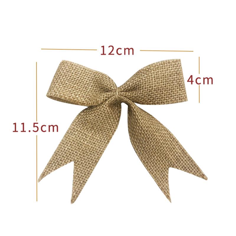 

Золотой и Синий Мешковинный Рождественский Бант-Украшение - Ручная работа 5 см Украшение для Елки 12x12cm