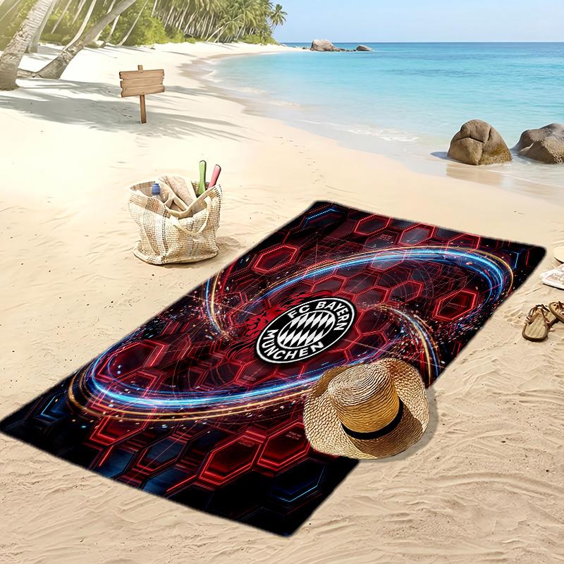 Asciugamano da Spiaggia Stampato Bayern Monaco Asciugamano Morbido ad Asciugatura Rapida Coperta da Spiaggia Rettangolare Grande Portatile per Viaggi Piscina