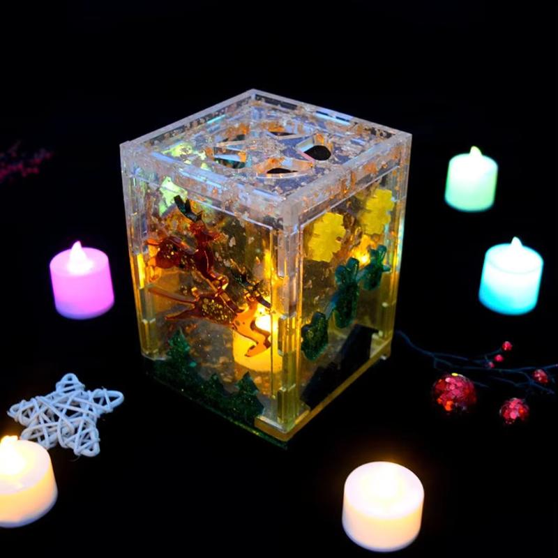 3d Christmas Light Resin Mold,6 Pieces Silicone Resin Mold With Santa Clause Reindeer Sleigh Pattern,epoxy Resin Casting Mold