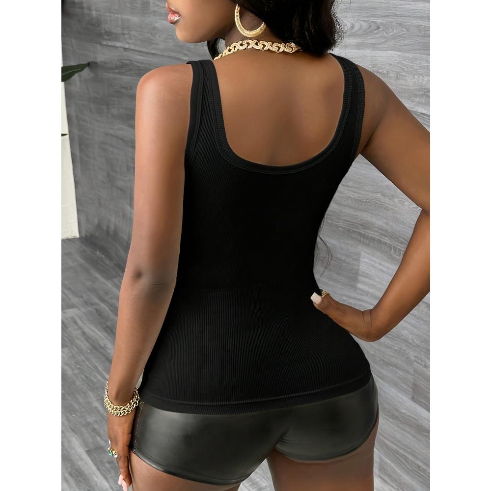 3-Pack Women'S Casual V-Neck Tank Tops, Solid Color Polyester Sleeveless Knit Vests for Spring/Summer/Autumn