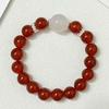 Natural Stone Beaded Bracelets for Women Handmade 10mm Round Beads Agate Bracelet Semi-Precious Gemstone Elastic Bangle DIY Jewelry Gifts