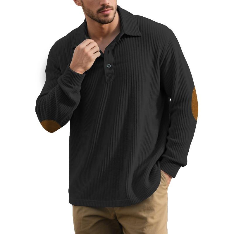 Autumn and winter new sweater lapel men's street trend buckle access control sleeve corduroy