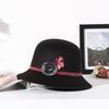 Women's Autumn and Winter Woolen Hat, Fashionable and Elegant Personalized Flower Decoration, Outdoor Thermal Basin Hat, Top Hat
