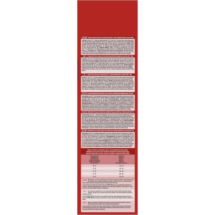 PURINA ONE Croquettes Au Saumon Et Au Riz Medium / Maxi > 10 Kg - Pour Chien Adulte Sensible De Moyenne Et Grande Taille - 2,5 Kg