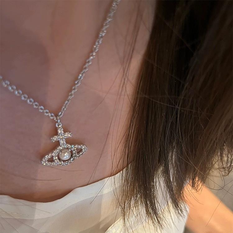 

Бриллиантовое и жемчужное ожерелье Сатурн императрицы Цыси: Элегантная высококлассная ключичная цепочка