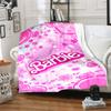 1pc Barbie Pink Floral Pattern Cartoon Blanket,Portable Throw for Travel & Camping, All Season Cozy Blanket,Ideal Gift