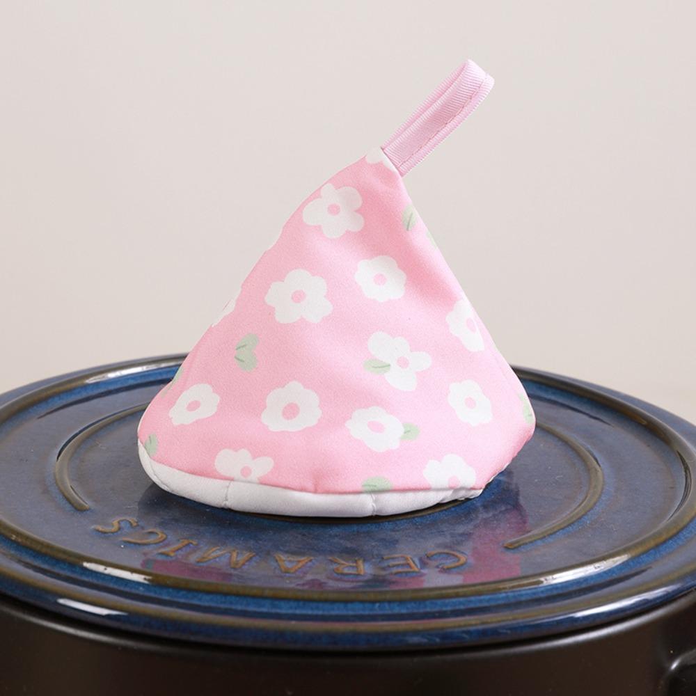 Durable Floral Microwave Gloves Heat Resistance Thickened Oven Mitts Portable Anti-scald Pot Handle Cap Baking Accessories