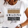 Womens White Short Sleeved Tshirt Love Printed Casual Simple Fashion Tshirt with Arrow Feather Design Fashion Trend Top