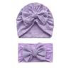 Summer New Baby Jacquard Hat Headband Set, Bow Headband Combination, Girl Cute Hat