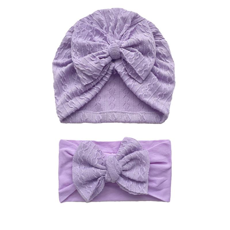 Summer New Baby Jacquard Hat Headband Set, Bow Headband Combination, Girl Cute Hat