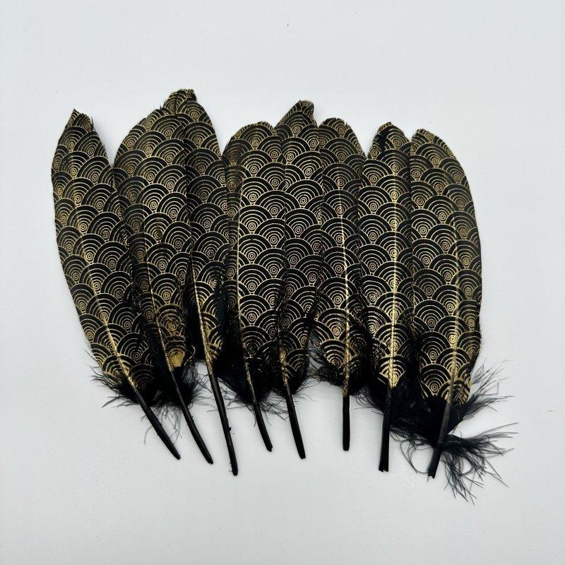 50 st Gåsfjädrar Guld Silver Plume Hantverk Naturlig DIY Plumas Smycken Bröllopsfest Hattar Heminredningstillbehör