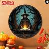 2D Metal Tin Sign Wall Art For Living Room Bedroom Horror Scene Halloween Decor