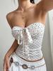 Women's Summer Polka Dot Backless Bandeau Top