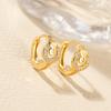 2024 Trendy Korean Zircon-Inlaid Cross Round Earrings