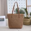 Straw bag vacation style summer woven bag women's large capacity work school commute tote bag
