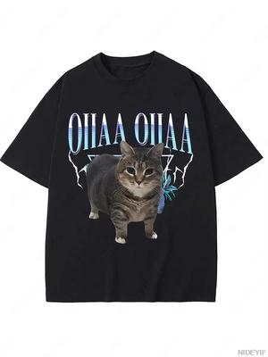2025 Funny Oiia Oiia Spinning Cat Meme Oiiai Oiiiai Cat T-Shirt Cute Wake Up Graphic Outfit Kitten Lover Womens Fashion Tee