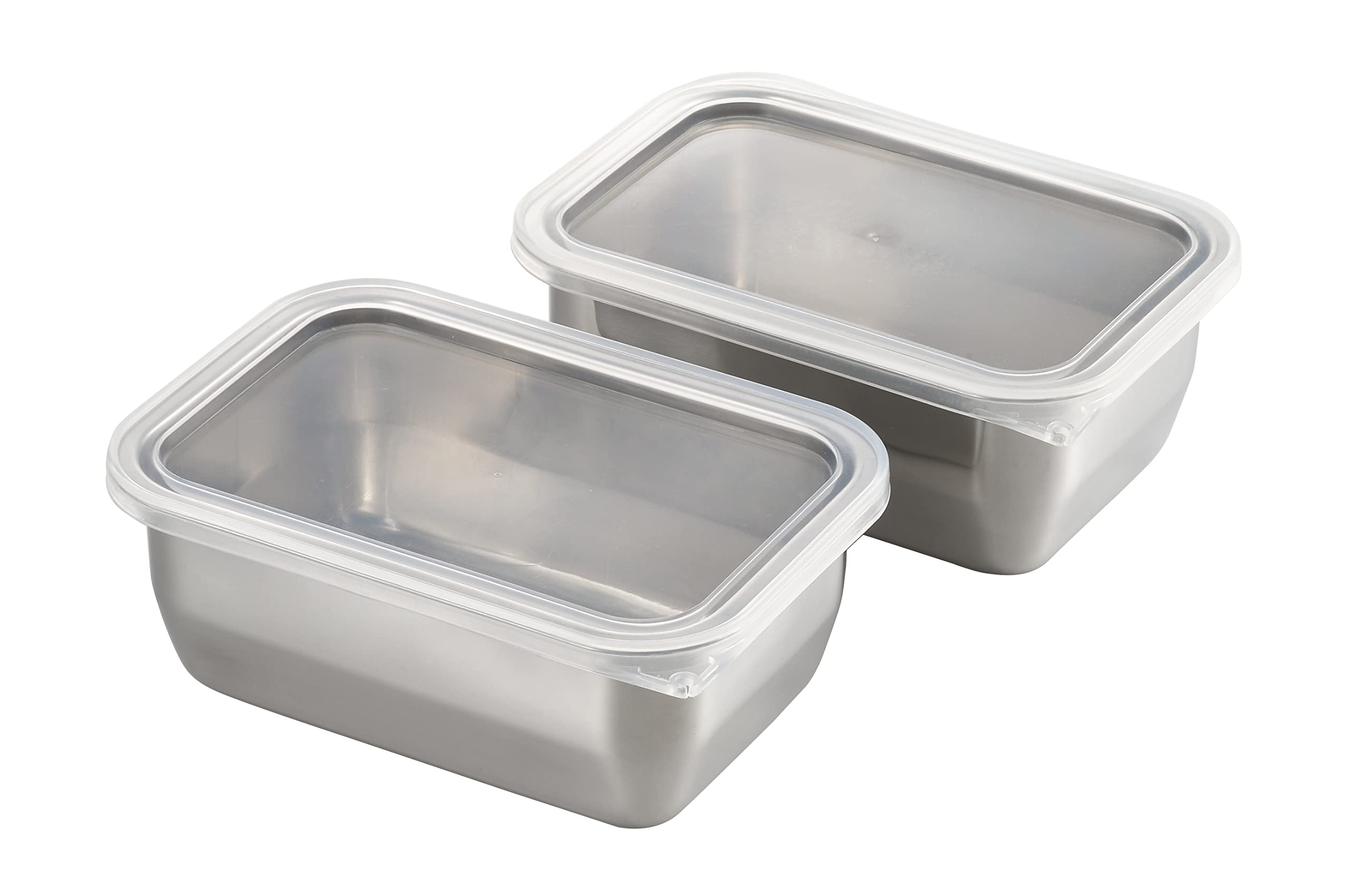 

Castle Enterprise Yoshikawa Gogi Stainless Steel Storage Containers, 810ml, Set of 2, Silver, Made in Japan, Gift Wrapping Available