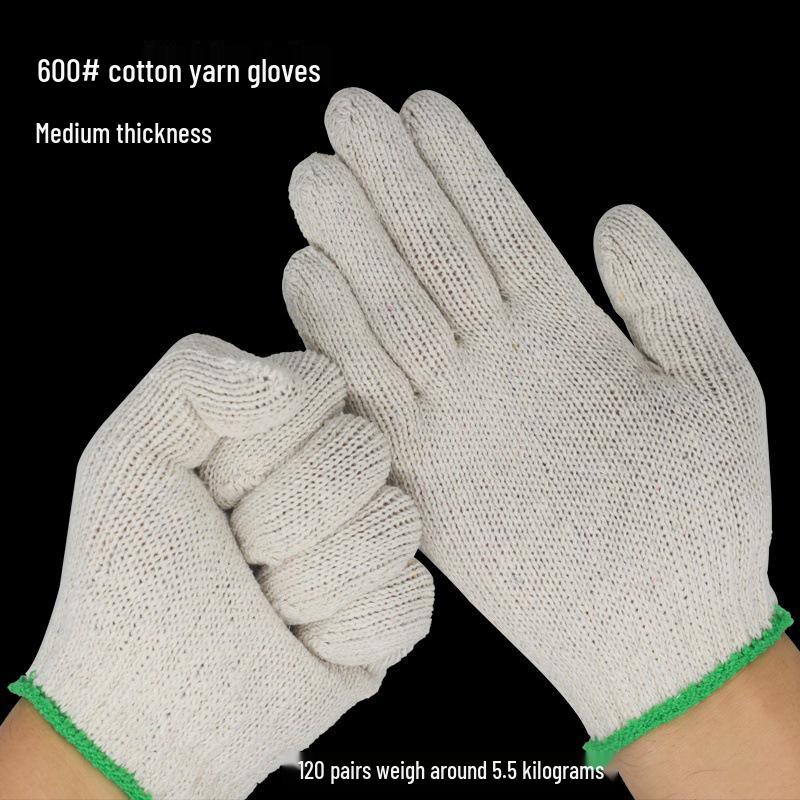 Cotton Yarn Labor Protection Gloves: 700g, 800g, 900g Work-Resistant Construction Site Wear
