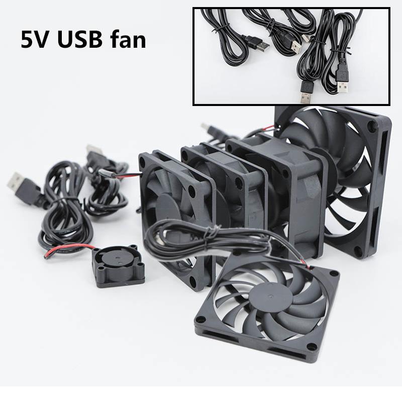 DC 5v USB 2510 8010 6010 6015 6025 6CM 8CM 60x60x25mm 80x80x10mm Power Cooling Case Fan For Receiver DVR Xbox Router