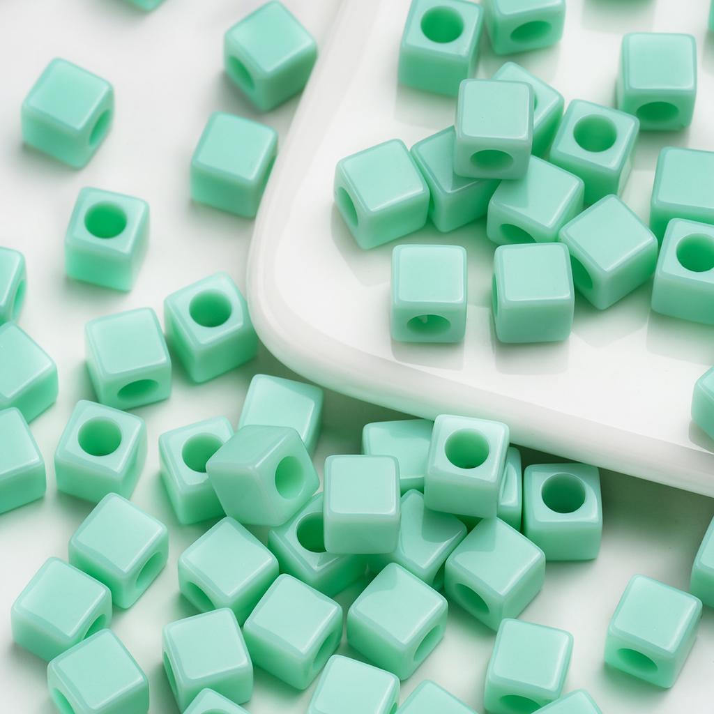 Acrylic 7mm Square Hole Beads Loose Beads Handmade DIY Jewelry Accessories