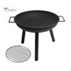 Round Firepit with Carbon Mesh Indoor Outdoor Backyard Balcony Patio Charcoal Burner Portable Detachable Brazier Heavy Duty Household Stove