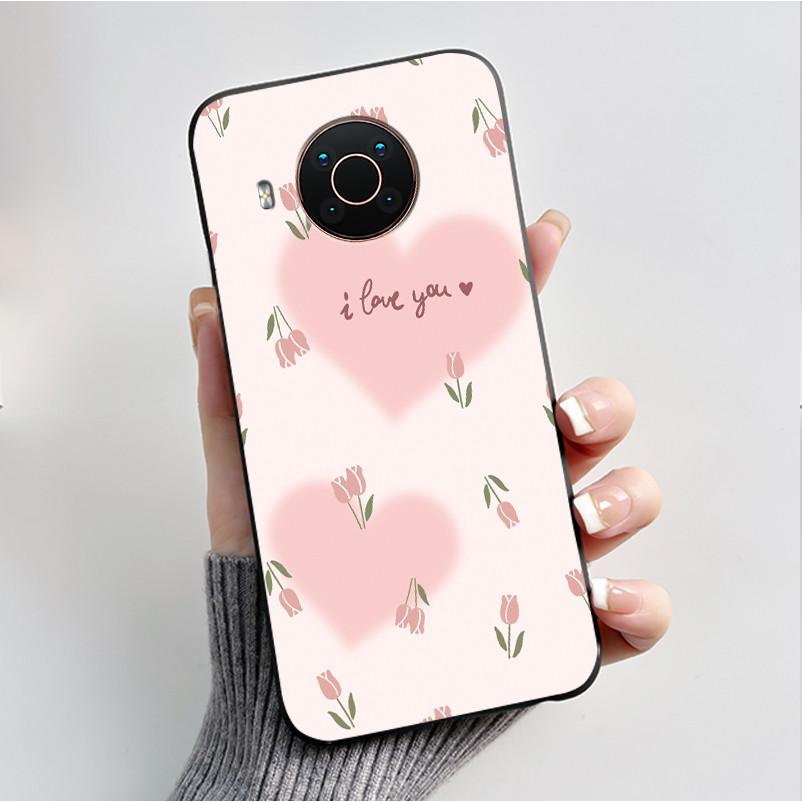 Printed Phone Case For Nokia X20/Nokia X10/Nokia X100/Nokia XR20 Capa Soft Silicone Black Shell Cover Cute Flower Cartoon Casing