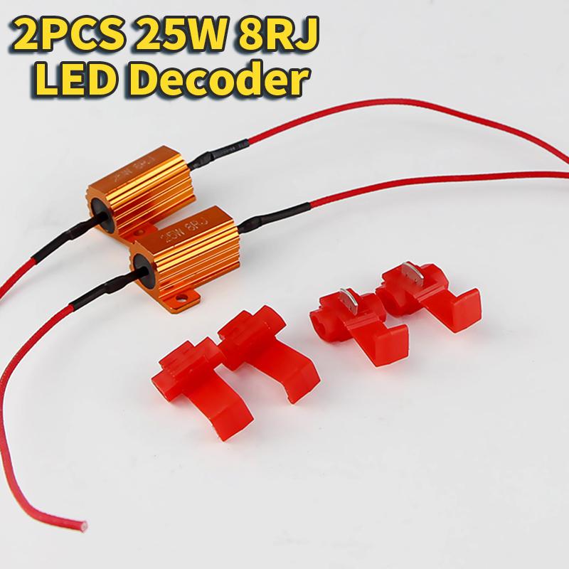 

2/4 PCS 25W 50W Car LED Canbus Decoder 8ohm 6ohm Load Resistors for Automobile Turn Signal Lantern License Plate Lamp Resistance 2PCS 25W 8RJ