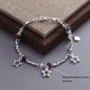 VENTFILLE 925 Sterling Silver Star Bracelet Fashion Korean Five-pointed Star Crystal Double Bracelet