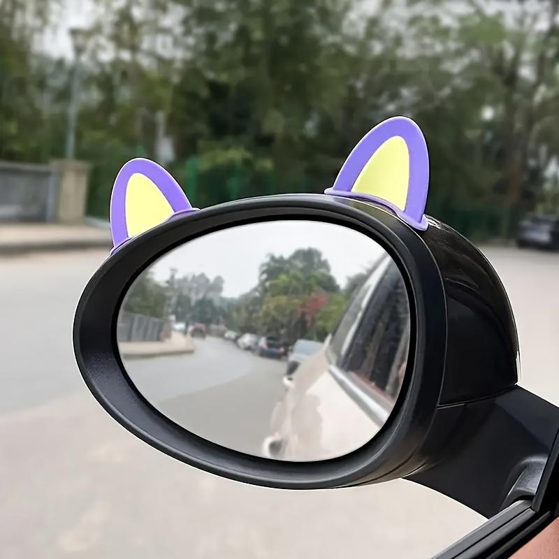 Two Pieces Per Package of Adorable Cat Ear-Shaped Steamed Buns (Mirror Not Included) Car Steering Wheel Decoration - Adhesive Dashboard Trim