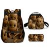 Popolare Novità Cartone Animato Cool tungtungtung Stampa 3D Set da 3 Pezzi Zaini Scolastici per Studenti Zaino per Laptop Borsa a Tracolla Borsa Pranzo Astuccio