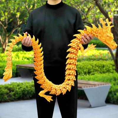 3D Printed Conjoined Dragon Ornaments, Movable Cartoon, Creative Dragon Plants, Rockery, Fish Tank Landscaping Decoration, 30cm