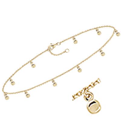 [Q8237] - Gold Plated Anklet 'Cleopatra' Gold - 25 Cm 3 Mm