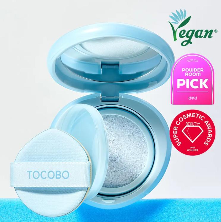TOCOBO Cojín Solar Acabado Difuminado 13g – Protección UV Tono Iluminador SPF50+ PA++++ (2 Tonos)