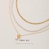 Elegant Pearl Beaded Layered Choker Necklace for Women