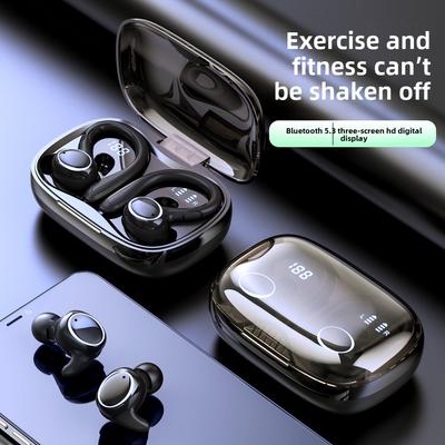 Yeni Spor Bluetooth Kulaklık Tws Asılı Kulak Dijital Ekran Gürültü Azaltma Akıllı Dokunmatik Kablosuz Kulaklık