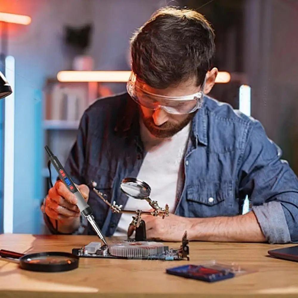 90W Soldering Iron Kit Adjustable Temperature Soldering Repair Tools Electronic Component