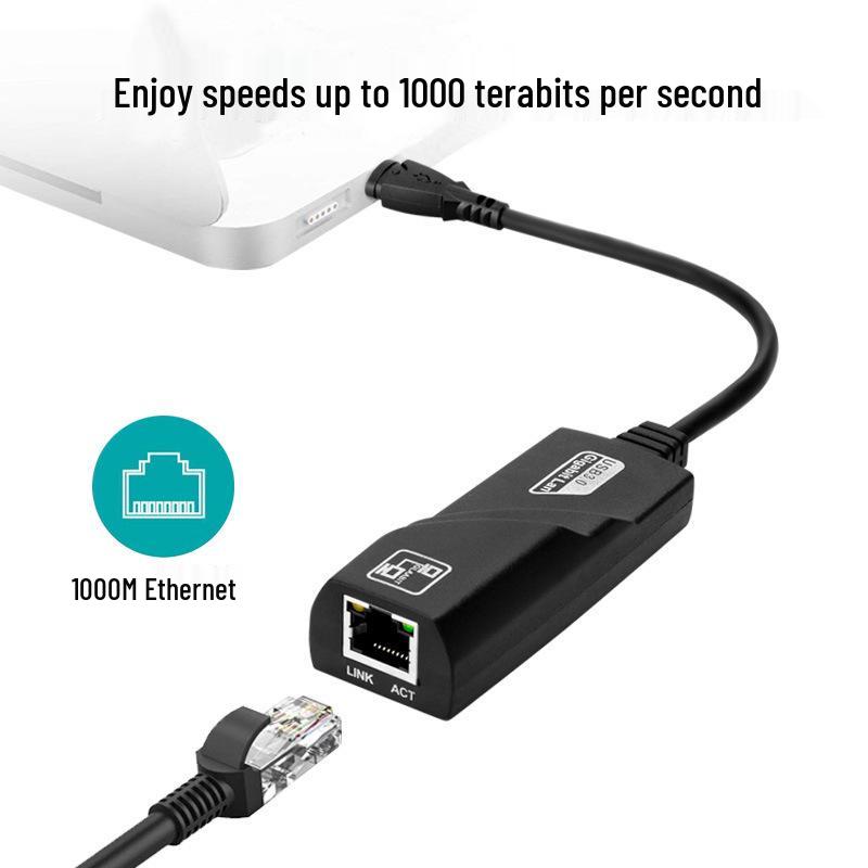 USB-C - RJ45 Gigabit Ethernet Adapter LED-es visszajelzővel