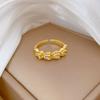 Real Gold Love Double Row Full Diamond Ring Opening Adjustable Simple Jewelry Japanese Ring Couple Ring