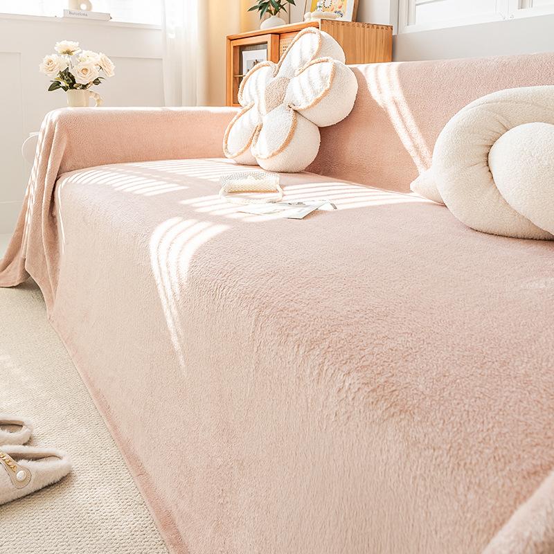 INS Cream Puff Plush Sofa Towel Living Room All-Inclusive Universal Sofa Cover Woolen Blanket Blanket Non-Slip