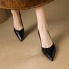 Krazing Pot Sheep Skin Summer Autumn Thin High Heels Party Shoes Women Pointed Toe Concise Shallow Pumps