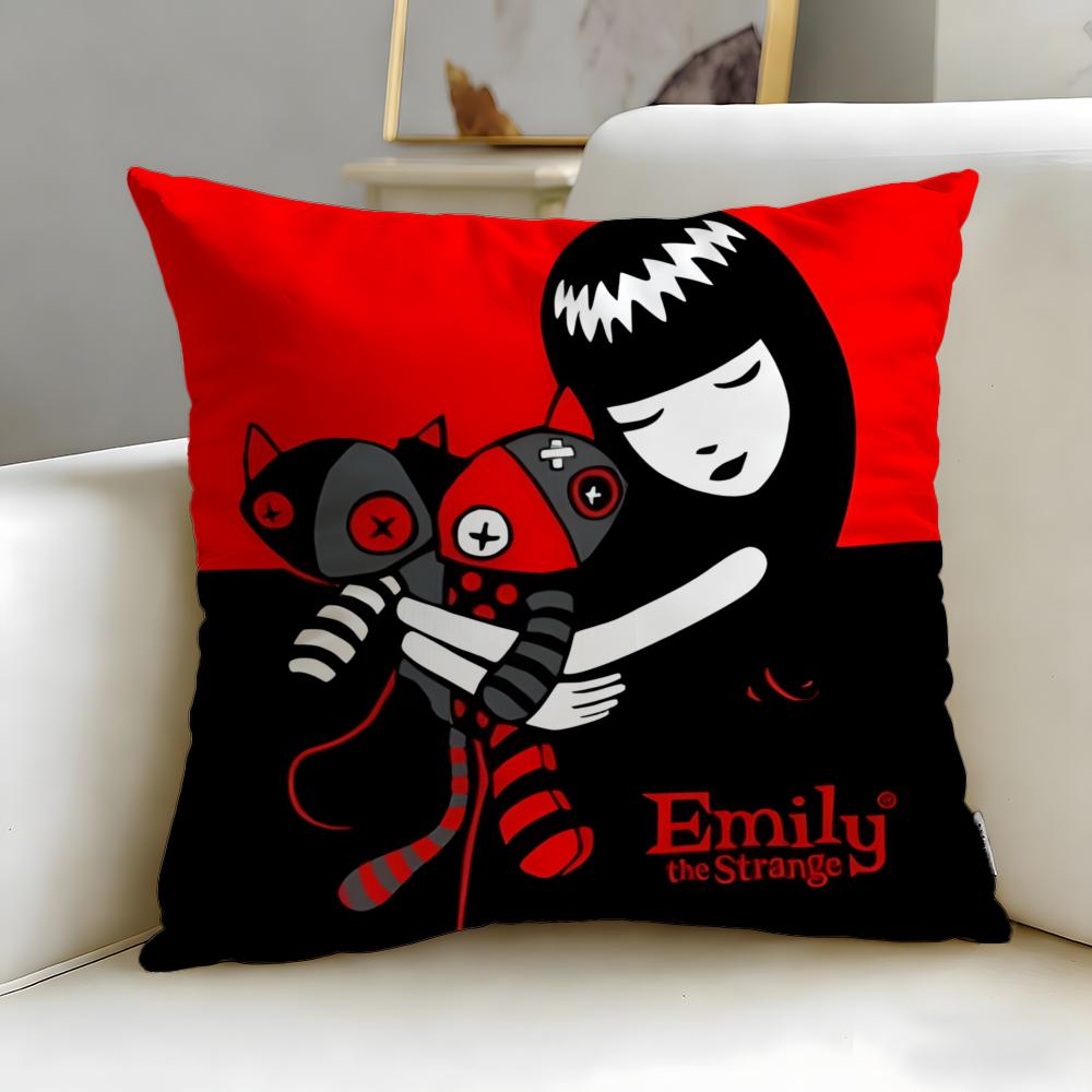 cartoon character Emily the Cool Strang Cushion Cover Soft  EasyWash Pillow Case  Versatile for Couch Bed Travel and Office