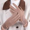 Suede Women's Warm Gloves Touchscreen with Warm Lining Winter Gloves Windproof Running Cyclin Cold Weather Gloves