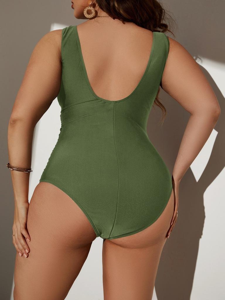 Beach Swimsuit Solid Color One-piece Swimsuit For Women