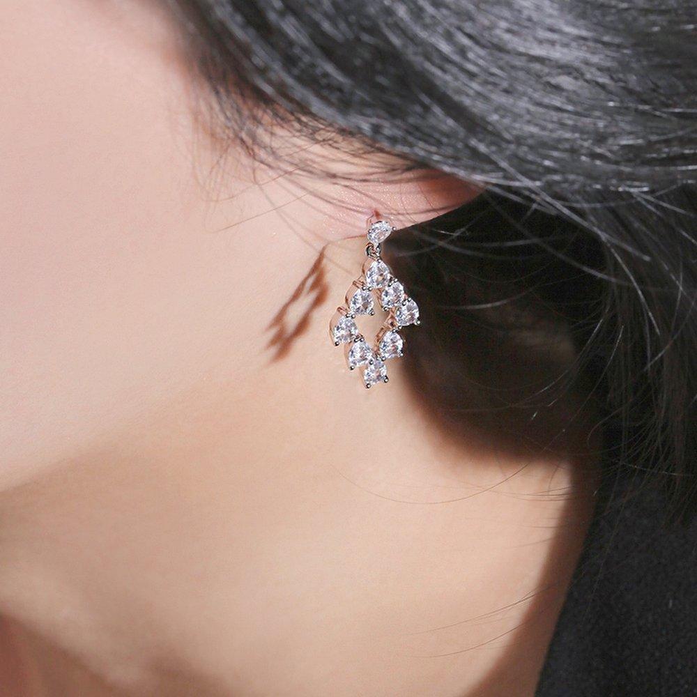 [Luvre Paris] 14K G.F. Toche Crystal Drop Earrings Ea3038