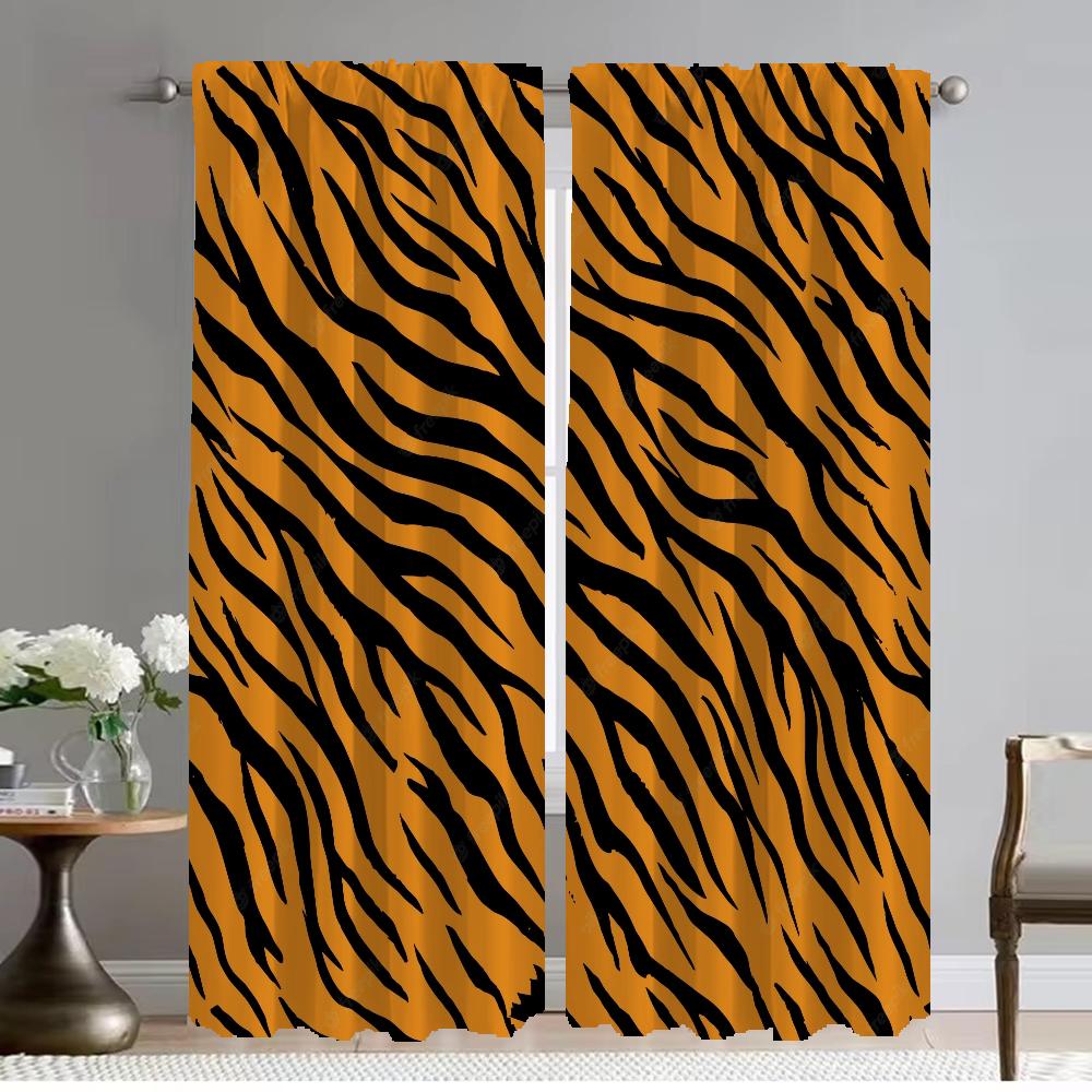 Halloween Decoration Tiger Blackout Curtains for Camera Window Curtain for Room 2 Panel Shades Partition Living Kitchen Elegant
