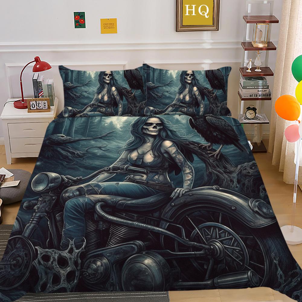 Beauty Skull Printed Home Textiles Single Size Polyester Duvet Covers Man High Ranking Bedroom Decor