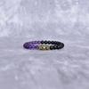 Natural Amethyst and Onyx Beaded Bracelet Protection Healing Bracelets for Men Evil Eye Bracelet Unique Handmade Stretchable Bracelet