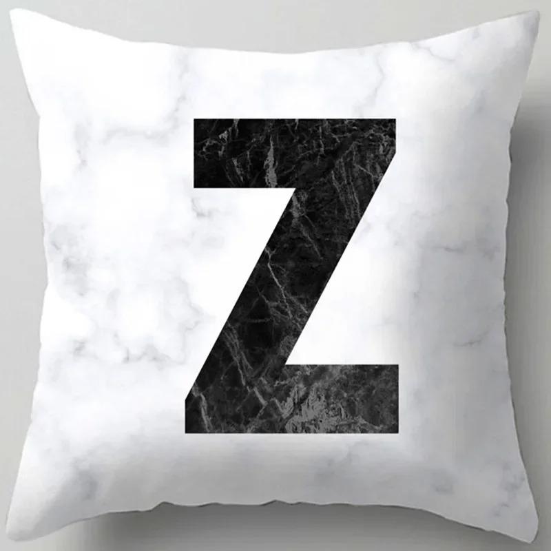 Home Decor Marble Letter Printed Pillowcase Decorative Pillow Sofa Cushion Cover