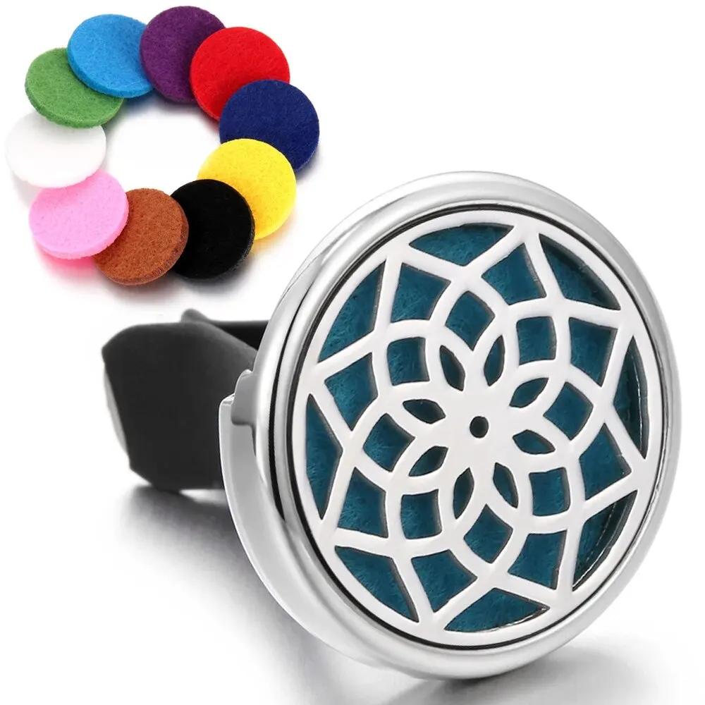 Strom Auto Aromaterapeutický Difuzér Locket Klip do Auta Parfém Difuzér Esenciálních Olejů Klip do Větrací Mřížky Auta Osvěžovač Vzduchu Čistič Se Vložkami